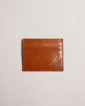 Porte-Carte Ted Baker Embossed Corner Leather Marron Homme | GJJ-15229997